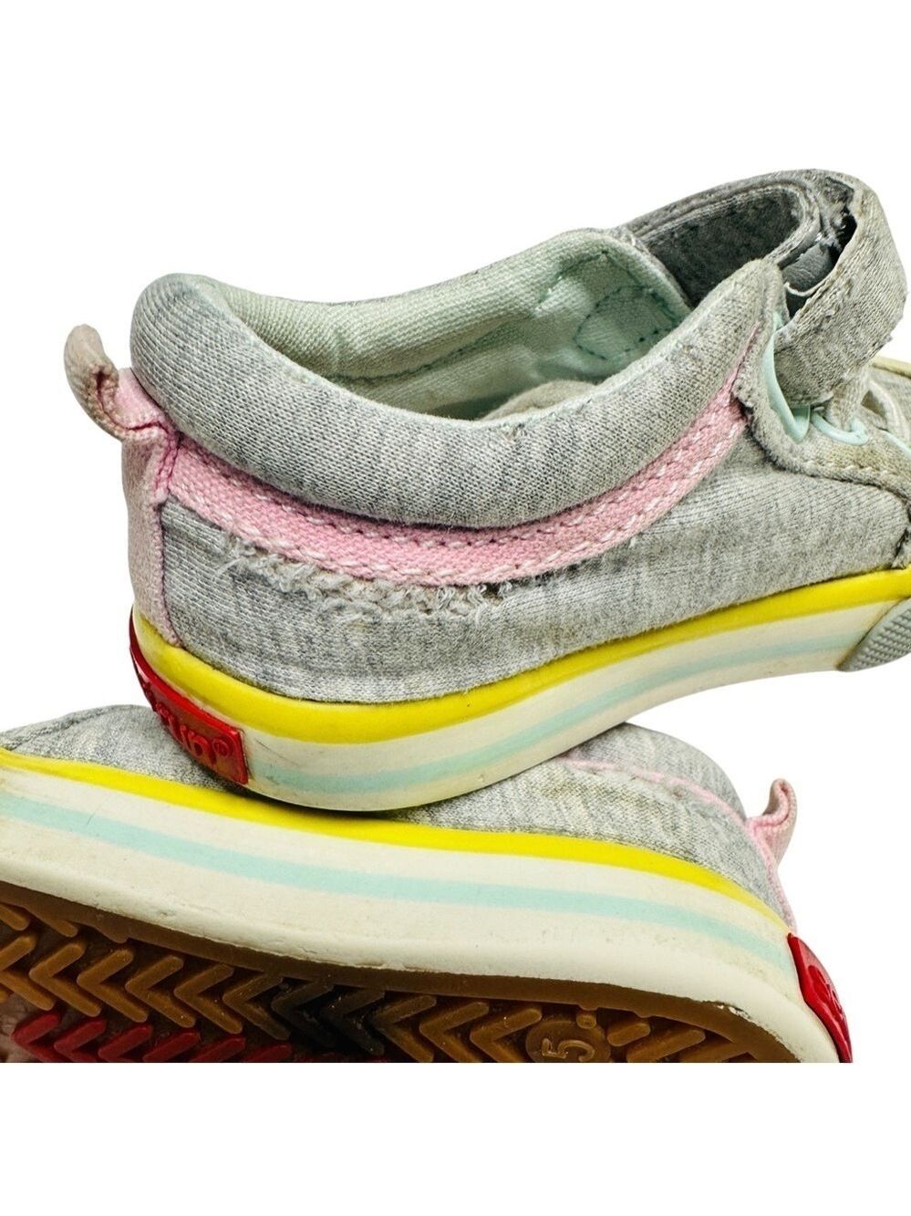 See Kai Run Toddler Size 5 Rainbow Gray Sneakers Hook & Loop Strap - Picture 11 of 12